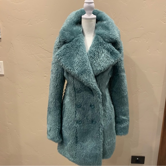 Nonat Luxury Coats "Margot Short Coat", Color: Teal, Size S - Picture 1 of 9